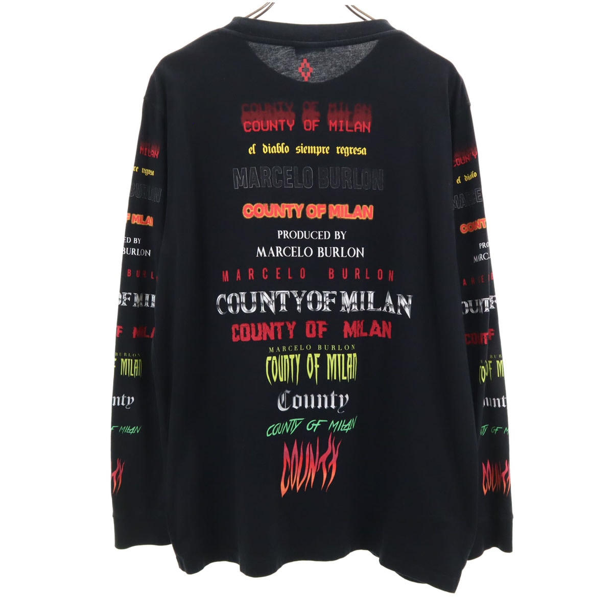 バックプリント 長袖 Tシャツ S 黒 ロンT メンズ 古着