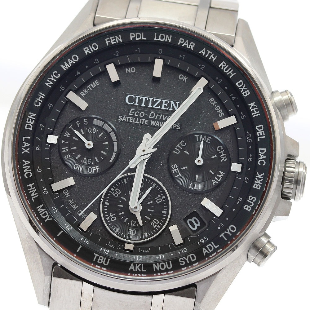シチズン CITIZEN F950-T024530/CC4000-59E アテッサ サテライトウェーブ デイデイト ソーラー電波 メンズ 箱・保証書付き_933977【中古】