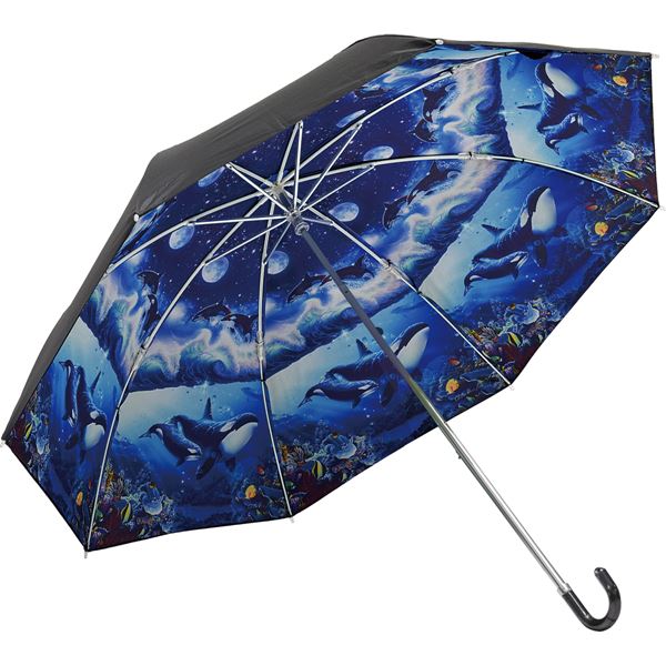 ユーパワー クリスチャン/リース/ラッセン 折りたたみ傘 晴雨兼用 「ブルーワールド2」