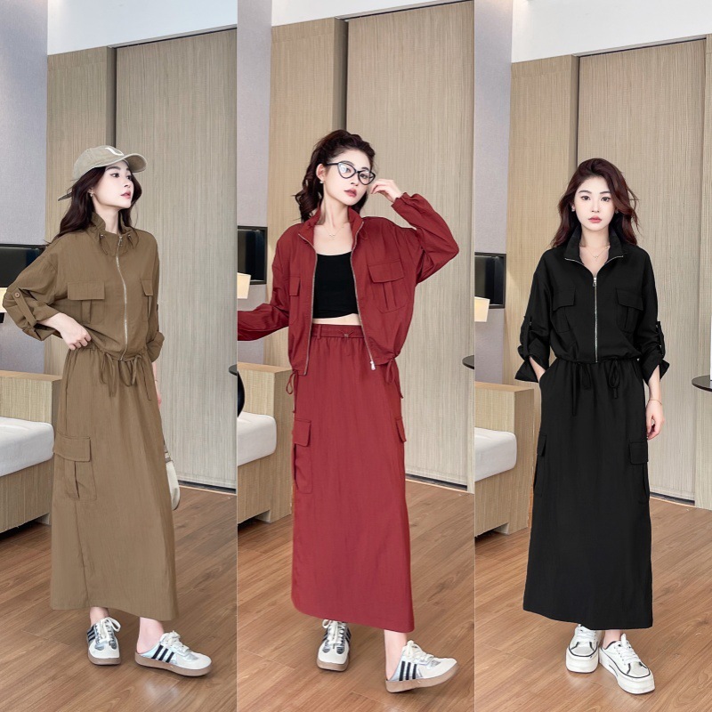 秋の工装セットスカート洋気減齢コートの小柄な服とセット2セット