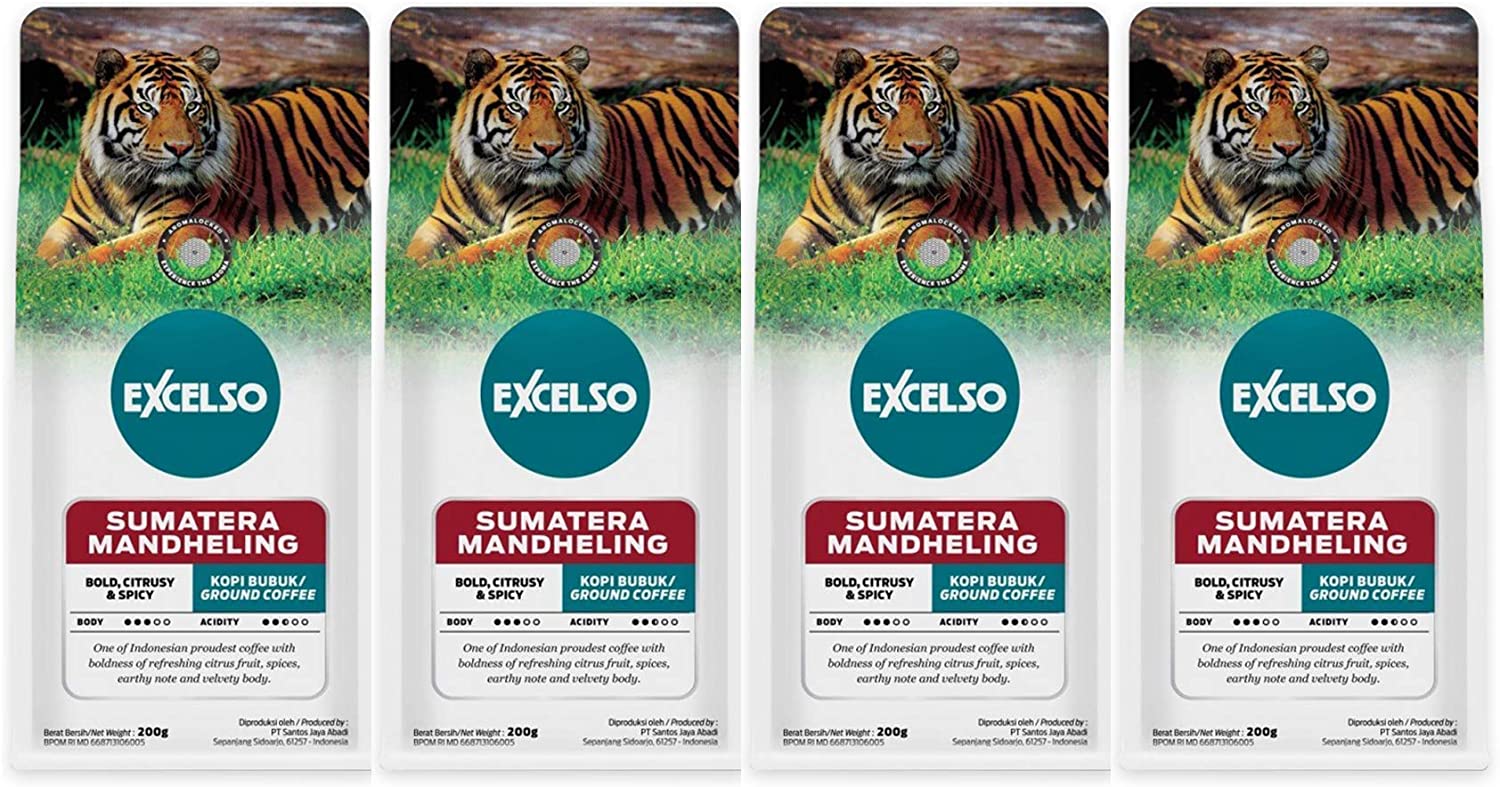まとめ買いセット インドネシア コーヒー スマトラ マンデリン 200gx４個 粉末 海外直送品