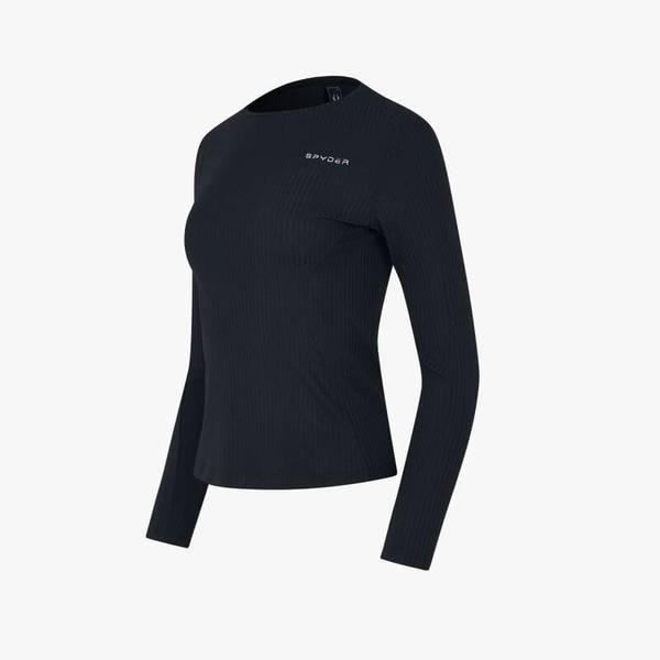 女性トレーニング リブ 長袖Tシャツ SPJPCNRL252WBLK 709894