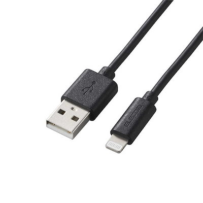 他サイト： エレコム　ELECOM　Lightningケーブル スタンダード 1.0m ブラック　MPA-UALO10BKの商品画像