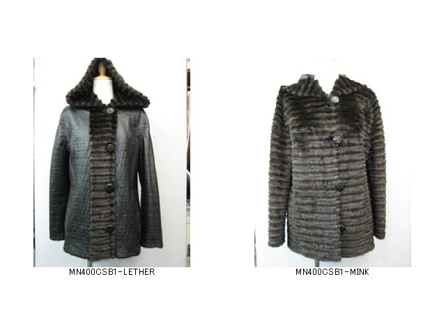 ミンク ヌートリア ファー ディア レザー リバーシブル ジャケット ブラック 送料無料 レディース ギフト プレゼント