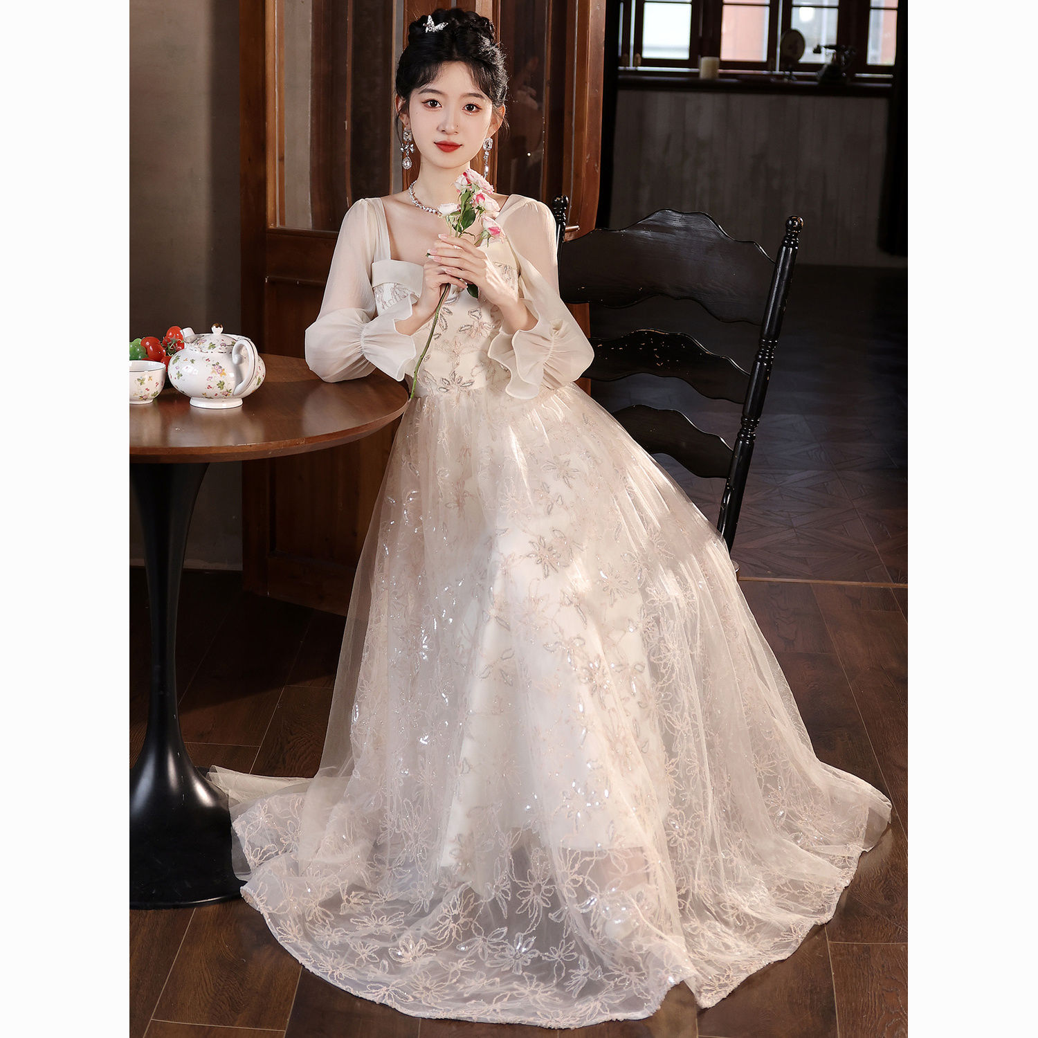 女性のためのドレス2025女性のためのハイエンドセクシーなスカートボーカルミュージックアート試験パフォーマンス衣類贅沢