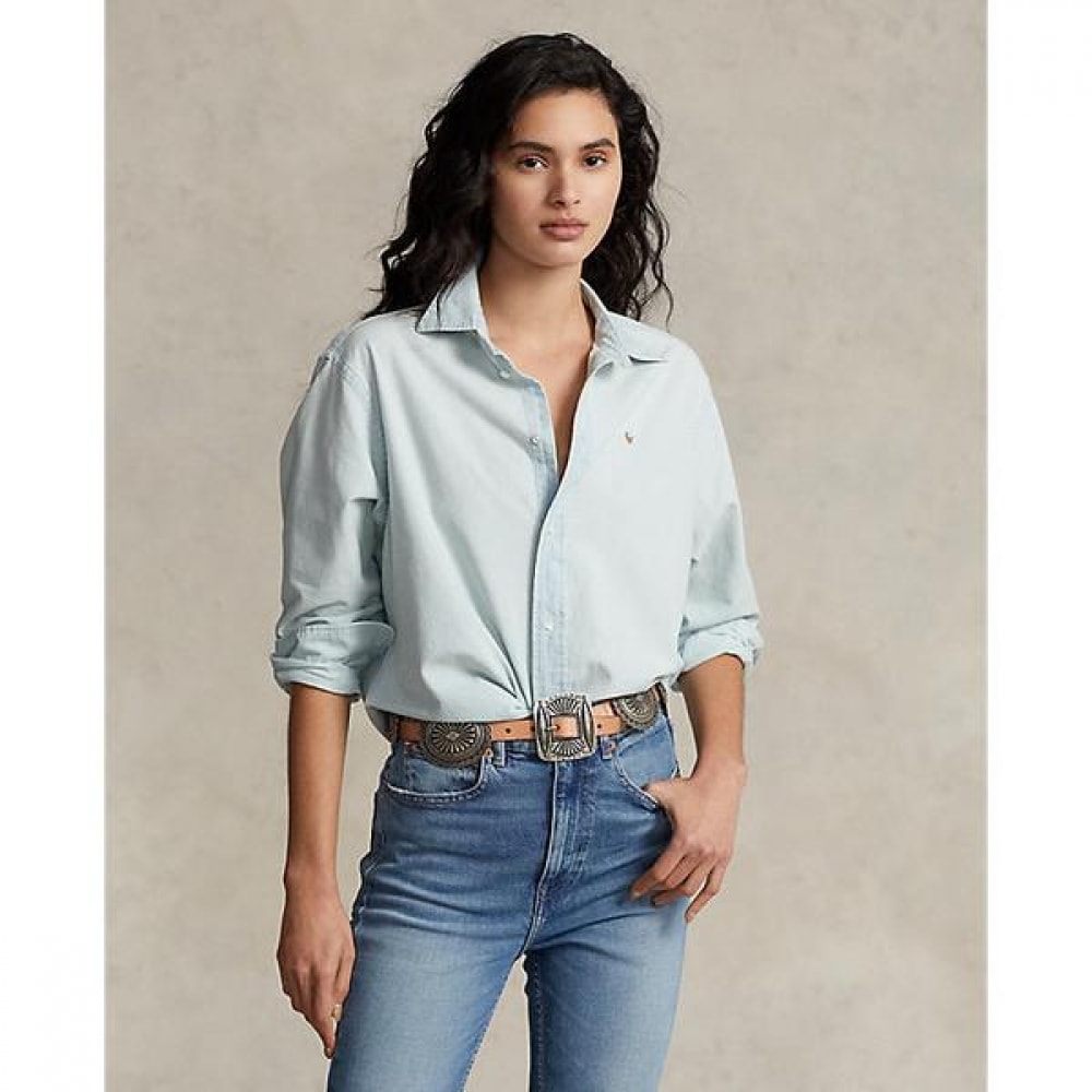 ポロラルフローレンレディースリラックスフィットシャンブレーシャツ (WMPOSHTNDO20345450)