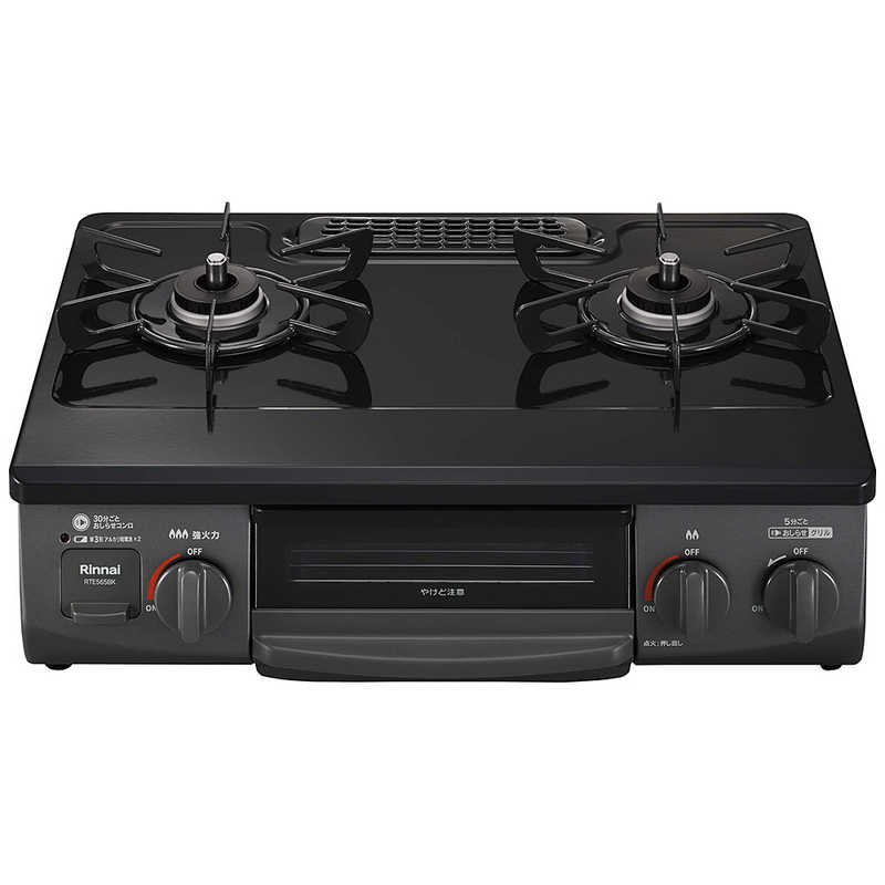 リンナイ　Rinnai　ガスコンロ ワンピーストップ ブラック [約56cm(コンパクトタイプ) /プロパンガス /左強火]　RTE565BKL