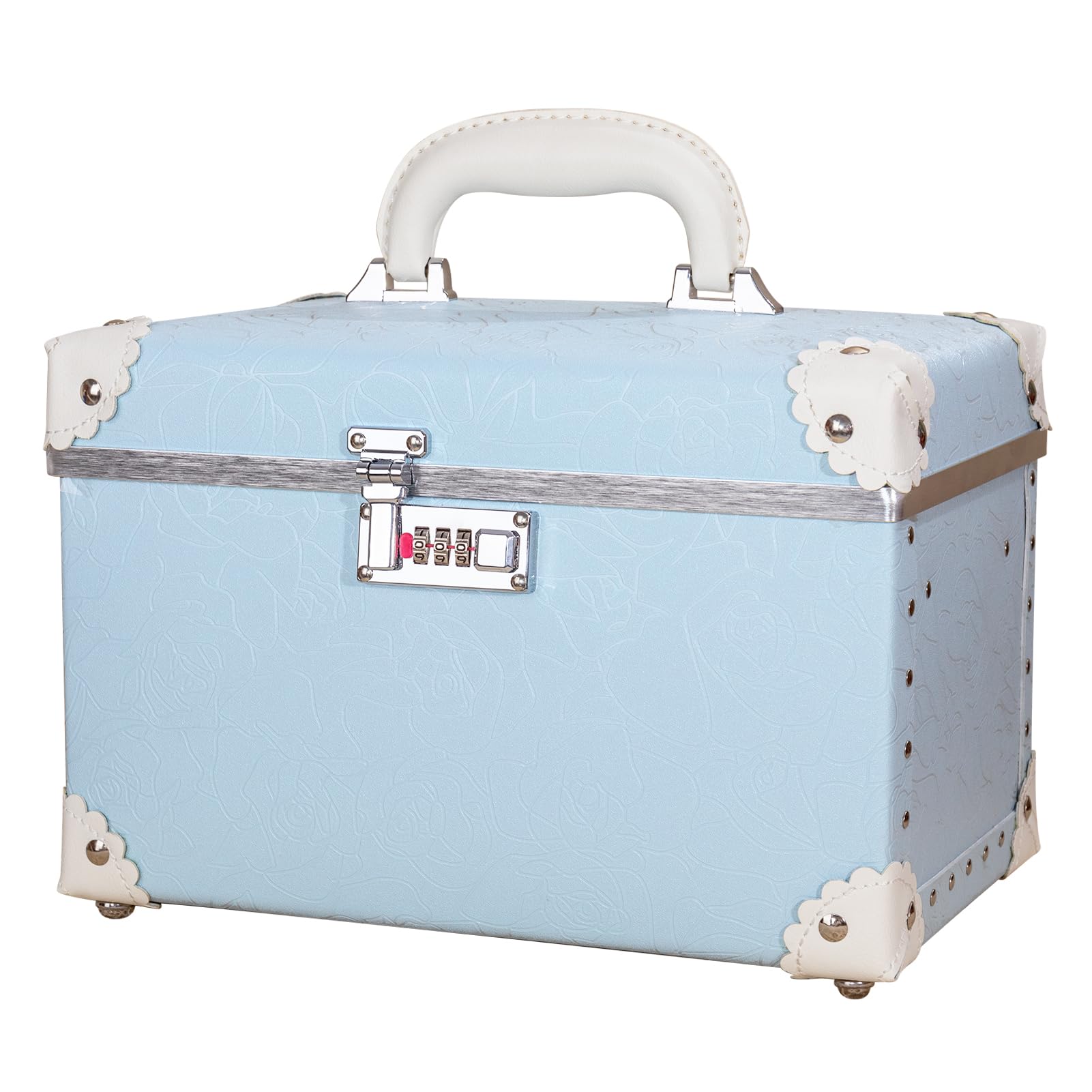 urecity ポータブルメイクアップトレインケース コスメティックオーガナイザーケース レザー収納ボックス コンビネーションロック付き 7,223円