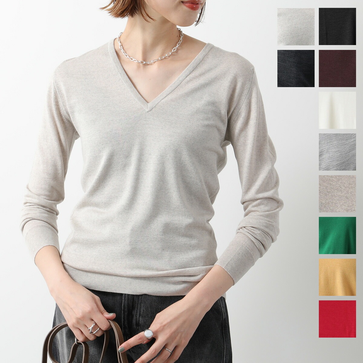 JOHN SMEDLEY ジョンスメドレー ニット ORCHID オーキッド レディース SLIMFIT メリノウール Vネック セーター カラー12色