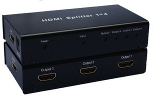 HDMI(オス)　to 4HDMI(メス)　分配器(1入力4出力）3D対応 V1.4 1080PHDMI 1X4スプリッター