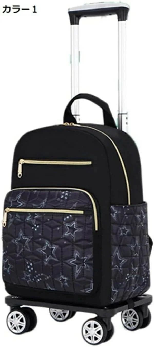 機内持ち込み ショッピング キャリー リュック 4輪 静音性 ショッピングカート トラベルバッグ キャリーバッグ 横押し バッグの取り外し可能 横押しカート 3Way 4輪キャスター360度回転 カラ