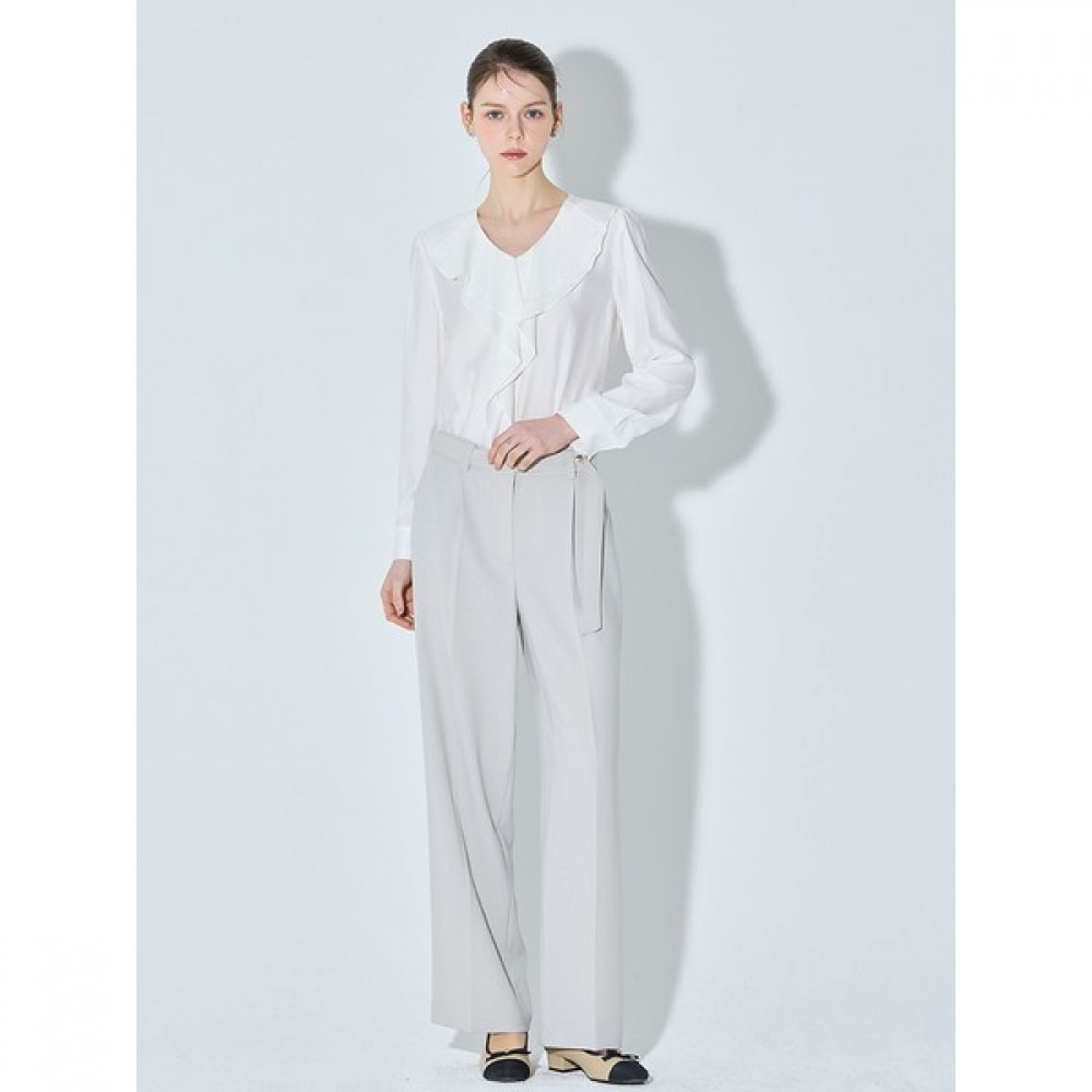 [SHS MISS] エレガントなバックバンディングピンタックワイドパンツ