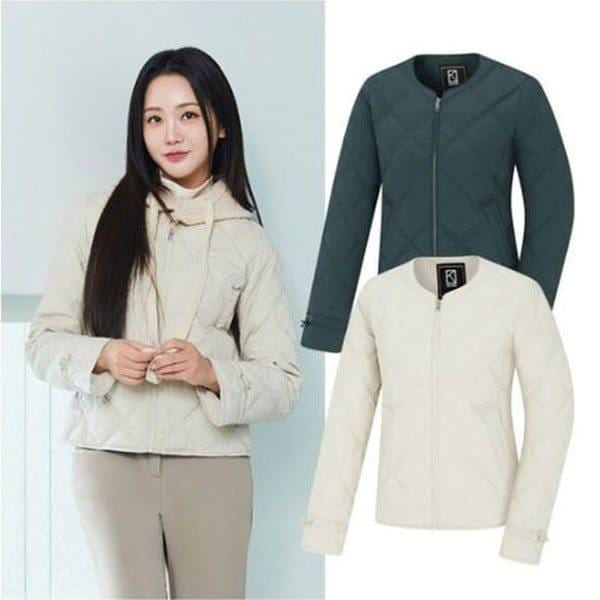 KVJ6509W 女性 ラウンド ネックライン ダックダウン 軽量 ジャケット