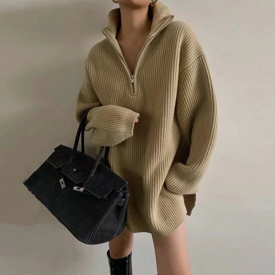 セーター 長袖 ニット トップス 冬服 春服 レディース 30代 40代 アプリコット グレー 黒