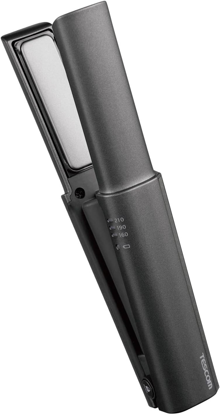 テスコム ヘアアイロン コードレスヘアアイロン USB充電式 コンパクト 17mm 海外対応 210℃/190℃/160℃ 自動OFF メタリックグレー TS510A-H