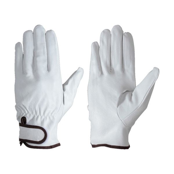 （まとめ）豚本革手袋 マジック式 PL717L 1双 [x5セット]