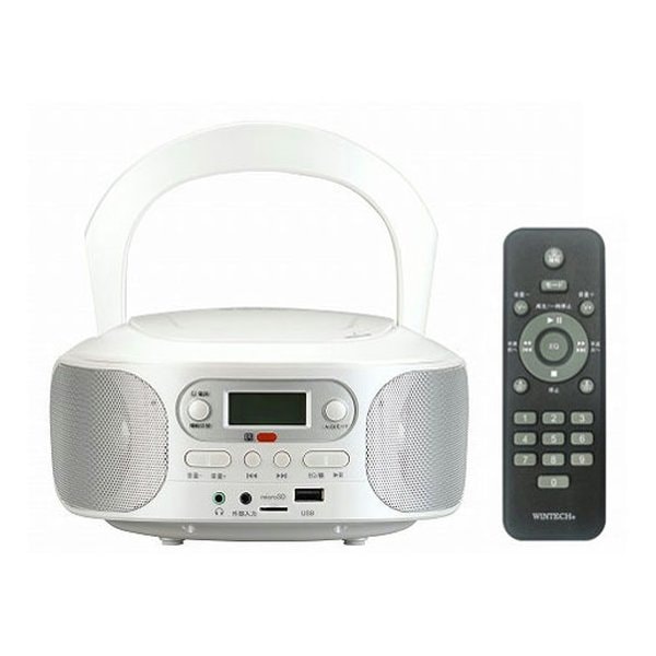 リモコン付SD/USB/CDラジオ FMワイドバンド MP３再生 パールホワイト KC-153USB
