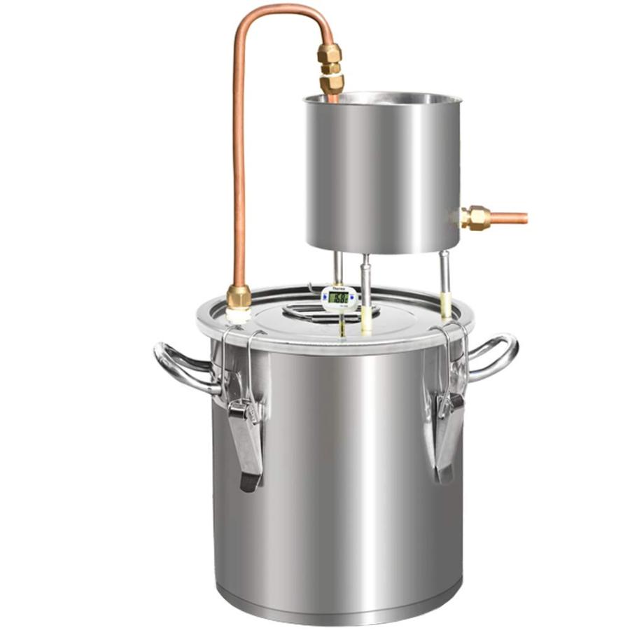 蒸留器 酒 蒸留水器 銅 精油 芳香 ホーム蒸留器 家庭用 ワイン造りセット ステンレス鋼製 発酵タンク 12L/22L/33L/50L (22L)