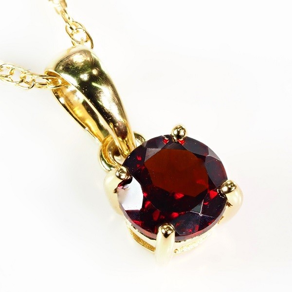 天然 ガーネット ネックレス 定番不動の人気 K18YG0.50ct 刻印有 オリジナル製作