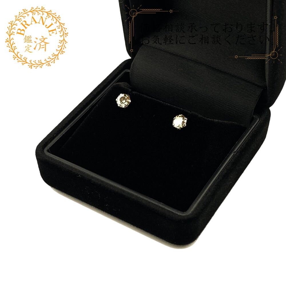 Earrings for ladies Pt900 natural diamond 0.5ct