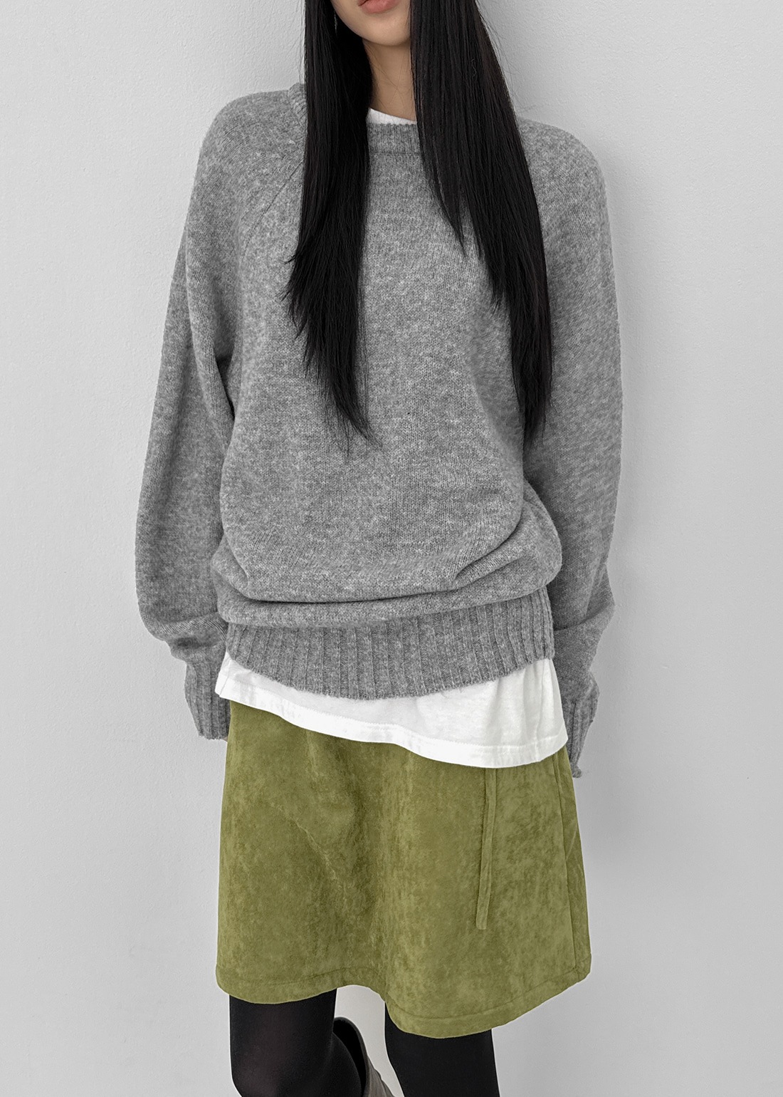 ポリペン ラグラン ルーズフィット ニット