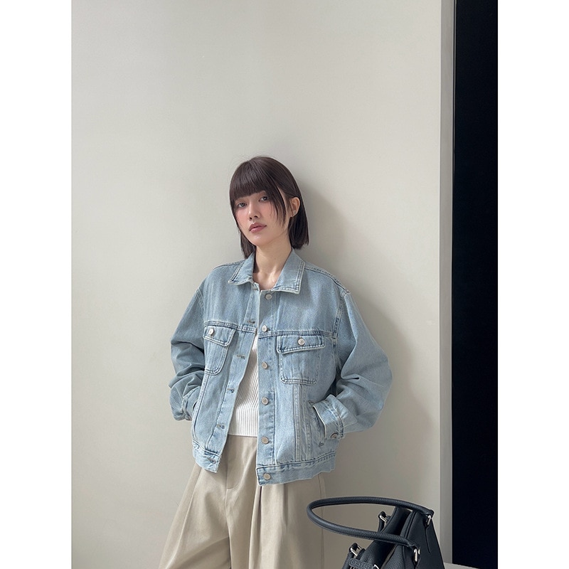 Mmc Dition Dition Denimジャケット2025年春春カジュアル肩ルーズ汎用短いジャケット