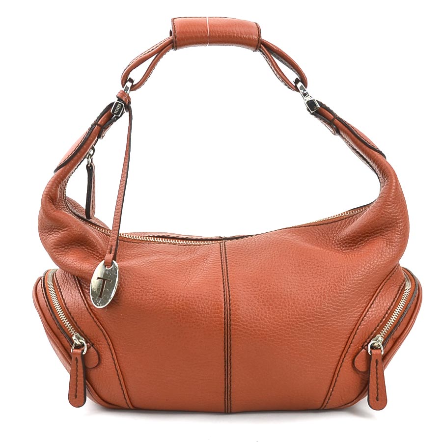 トッズ TOD’S ハンドバッグ レザー ブラウン レディース h30775a