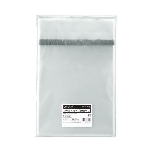 (まとめ) OPP袋 フタ・テープ付 胴糊タイプA4用 225×310+40mm 1パック（100枚） (×30セット)