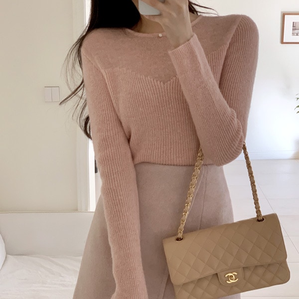 配色スリムリブニット スウェット nt3937