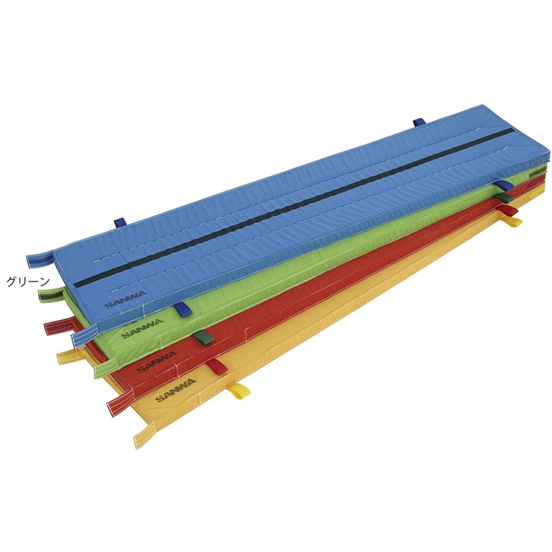 (代引き・個人宅・北海道・沖縄への配送不可)三和体育 ハ-フマット グリーン 45X200X5 2A 学校機器 マット (s9888)