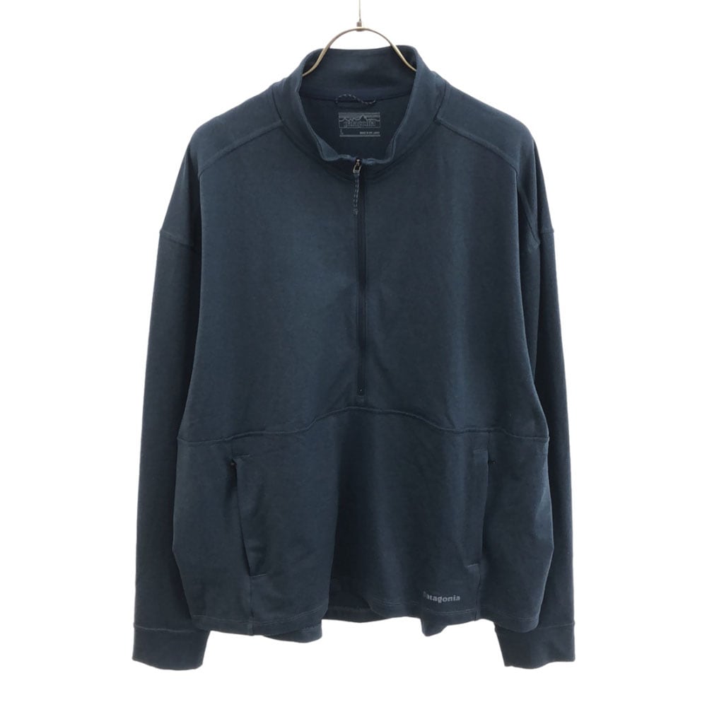 長袖 ジップジャケット L ネイビー ハーフジップ プルオーバー アウトドア メンズ
