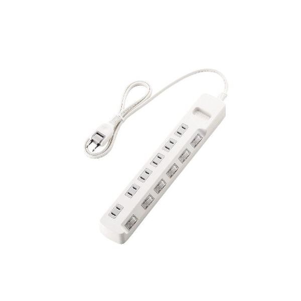 (まとめ)エレコム 個別スイッチ付省エネタップ T-E5A-2610WH(×3セット)