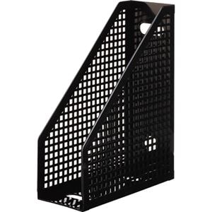 （まとめ） TANOSEE メッシュボックス A4タテ 背幅103mm 黒 1個 (×15セット)