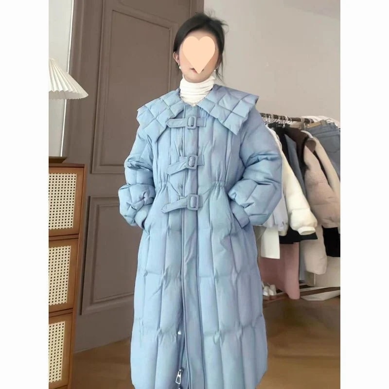 高級感のあるラージサイズの韓係長小香風保温ダウンジャケット女