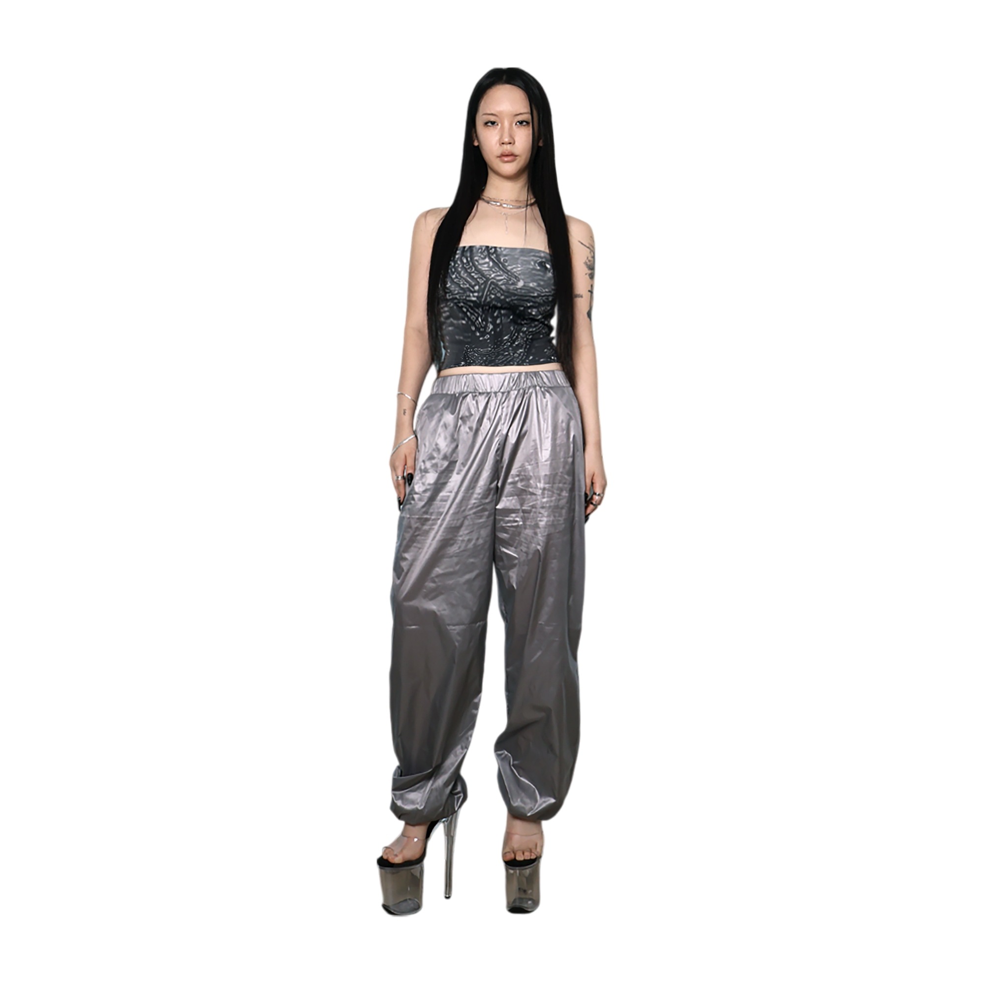 메탈릭 팬츠 실버