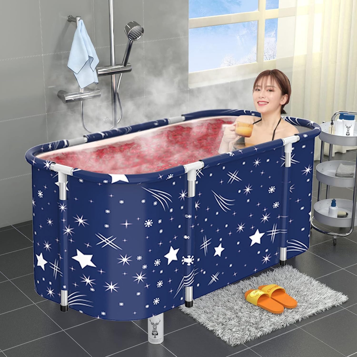 ポータブルバスタブ 大きいサイズ折り畳み浴槽 ポータブル浴槽・お風呂 大人の子供SPA お風呂の浴槽 浸漬式 簡易浴槽 持ち運び浴槽 大人 折りたたみ 子供 簡単 組み立て 家庭用