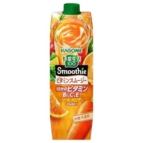 カゴメ 野菜生活100 Smoothie(スムージー)ビタミンスムージー 1000g紙パック×6本(砂糖不使用 ビタミンB2 ビタミンC ビタミンE βーカロテン)