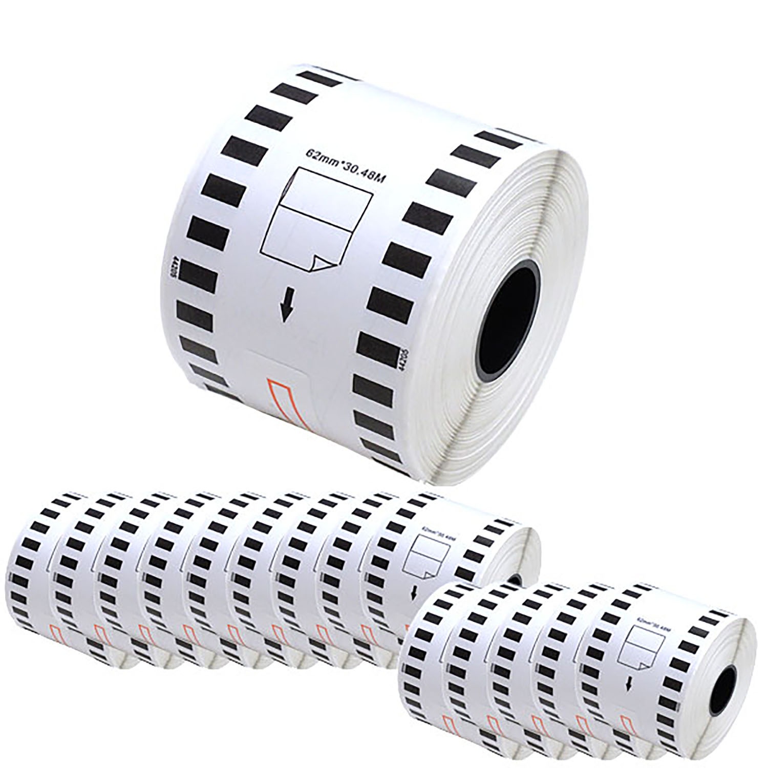 ブラザー用 ピータッチ DKテープ (感熱紙) DK-4205 互換品 再剥離 長尺紙テープ(大) 白 62mm×30.48m 15個セット