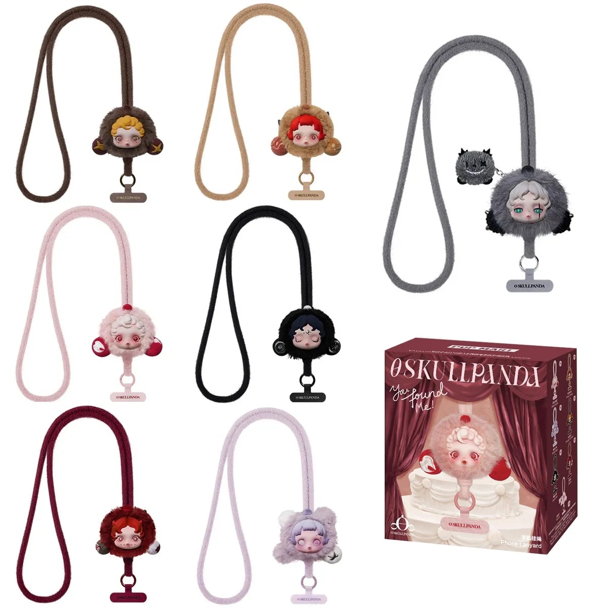 公式正規品POP MART SKULLPANDA You Found Me!スマホストラップ かわいい 漫画のブレスレット ビーズのストラップ 携帯電話チェーン キーホルダー・ペンダント ガチャポン