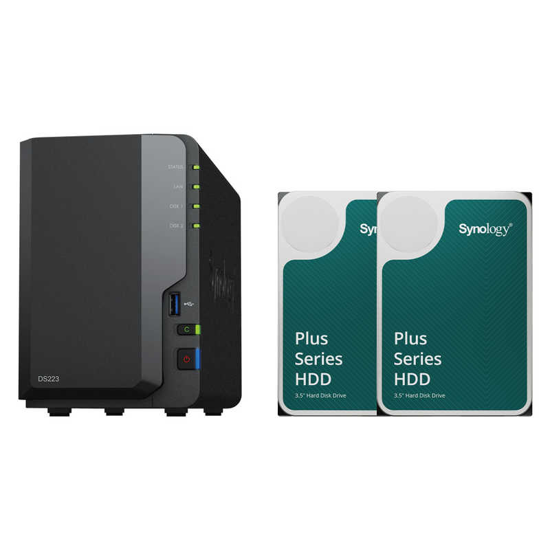 SYNOLOGY　DiskStation DS223 ＋HAT3300-6TB 2個 ［12TB /3.5インチ］　DS223＋HAT3300-6TB2