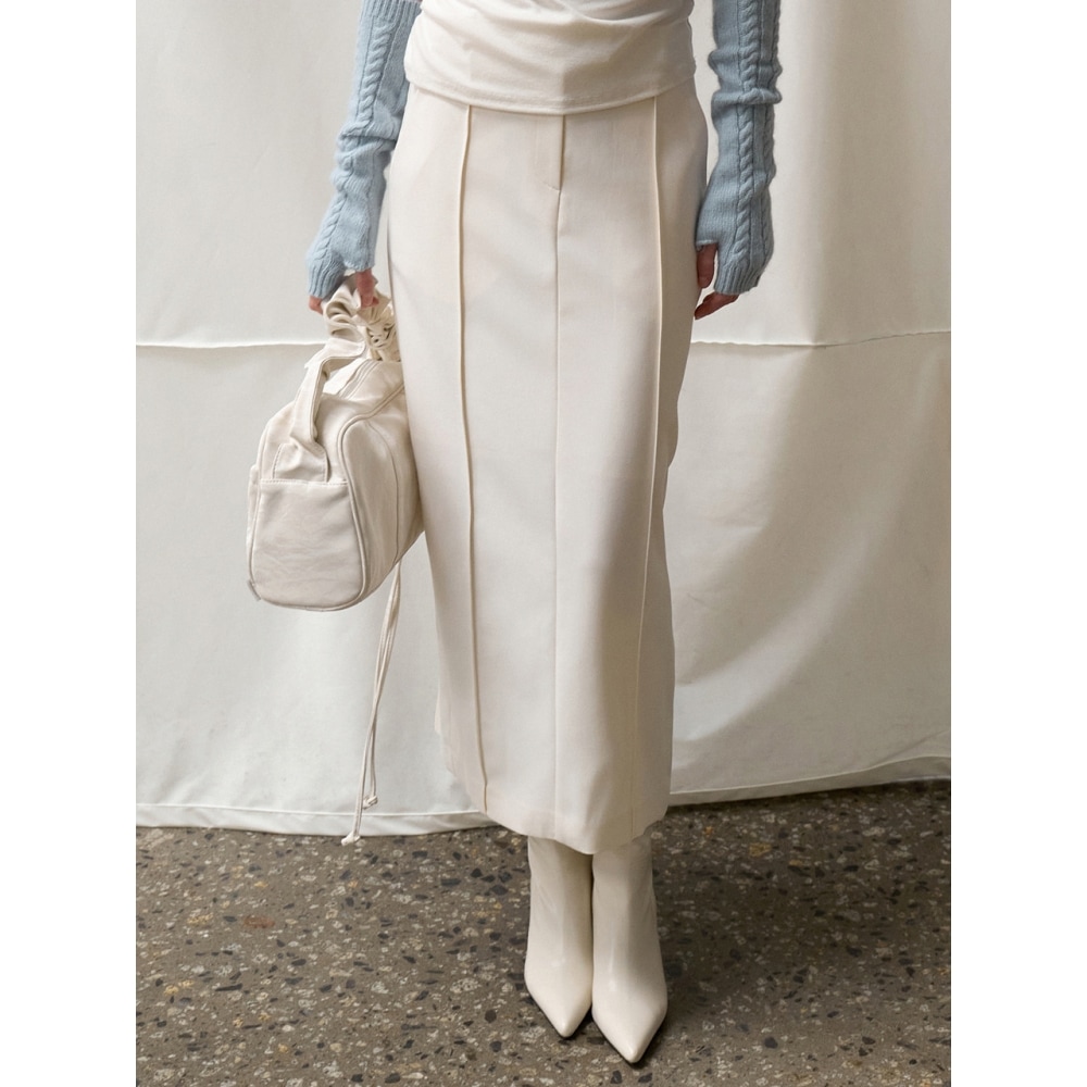 ウィセクションマキシロングスカートアイボリー OU1440