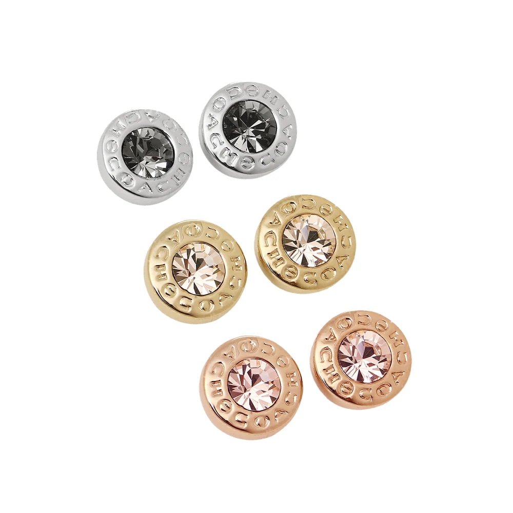 スタッズ オープンサークル ピアス F54516 三色 Earrings