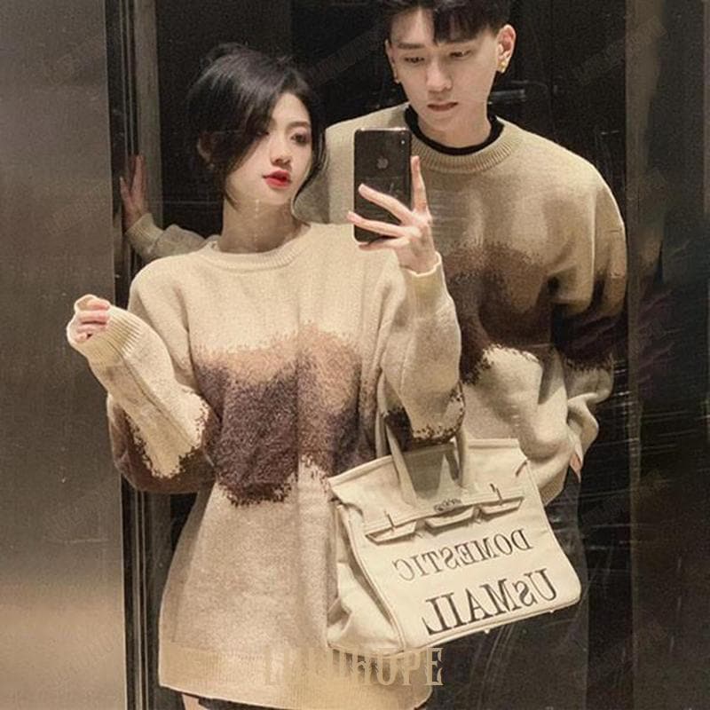 セーター ペアルック メンズ レディース ニット ゆったり ベージュ 秋冬 カップル 恋人 親友 友達 姉妹 韓国 おしゃれ 可愛い 暖かい トップス 旅行 M L XL