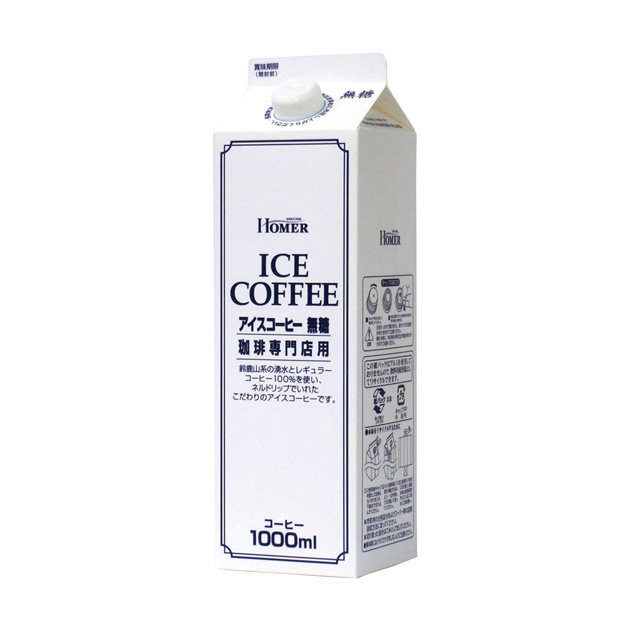 HOMER(ホーマー) UCC 無糖アイスコーヒー 紙パック 1000ml×12本