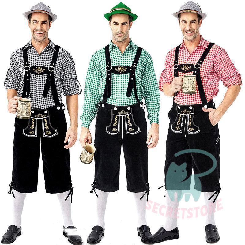 新柄！衣装ミュンヘンのビール祭り服装オクトーバーフェストドイツ風ビール祭り男性セットトップスズボンステージ衣装仮装パーティー大好評
