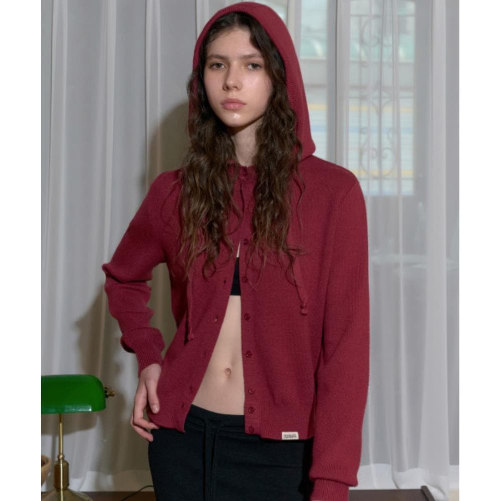 ROCKCAKE Round Hoodie Cardigan Red RC24KN01800 12,684円
