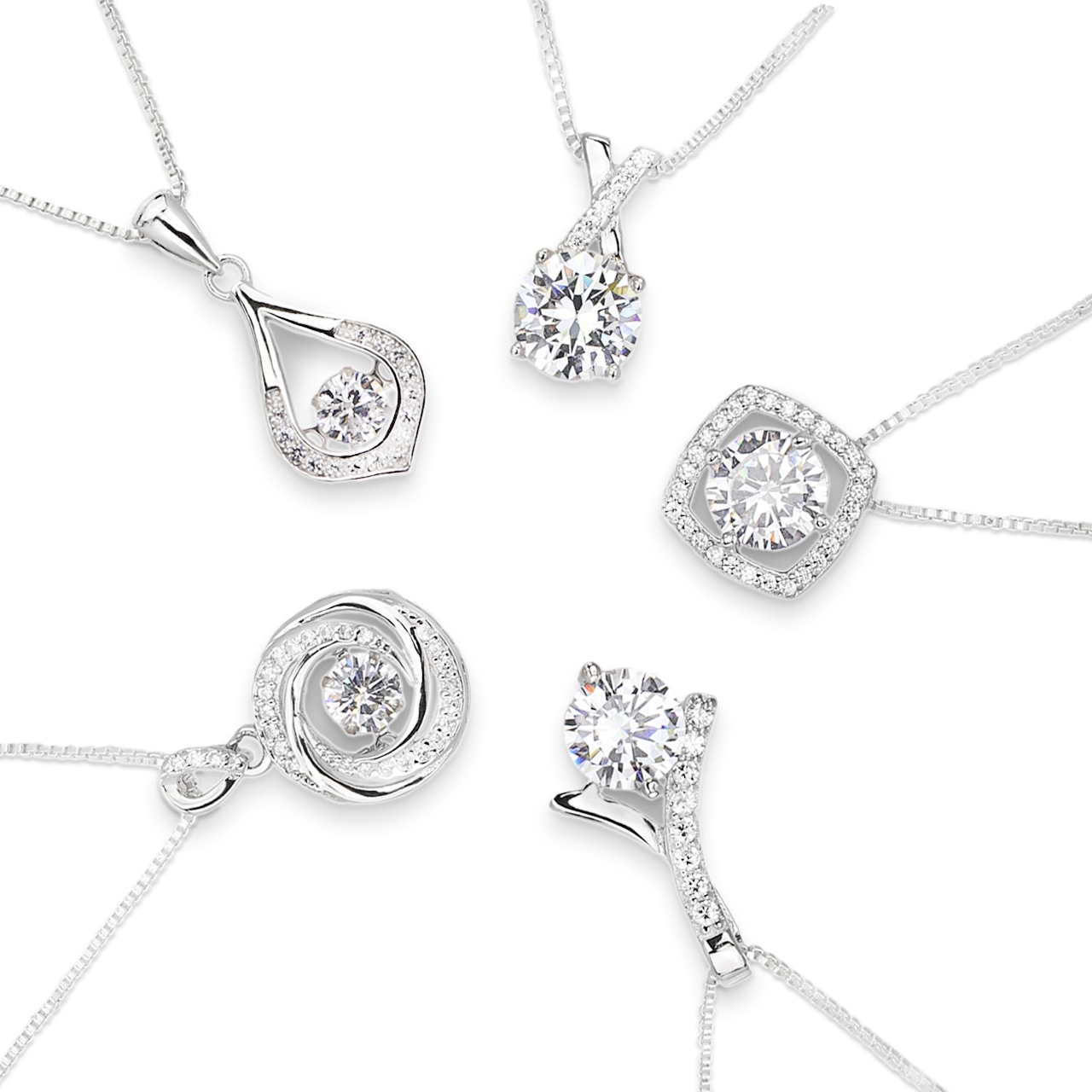 s925 純銀 ネックレス ペンダント ジルコン ジュエリー シルバー レディースネックレス ジルコニア アレルギーフリー 誕生日 記念日 クリスマス プレゼント 金属アレルギー対応 7,543円