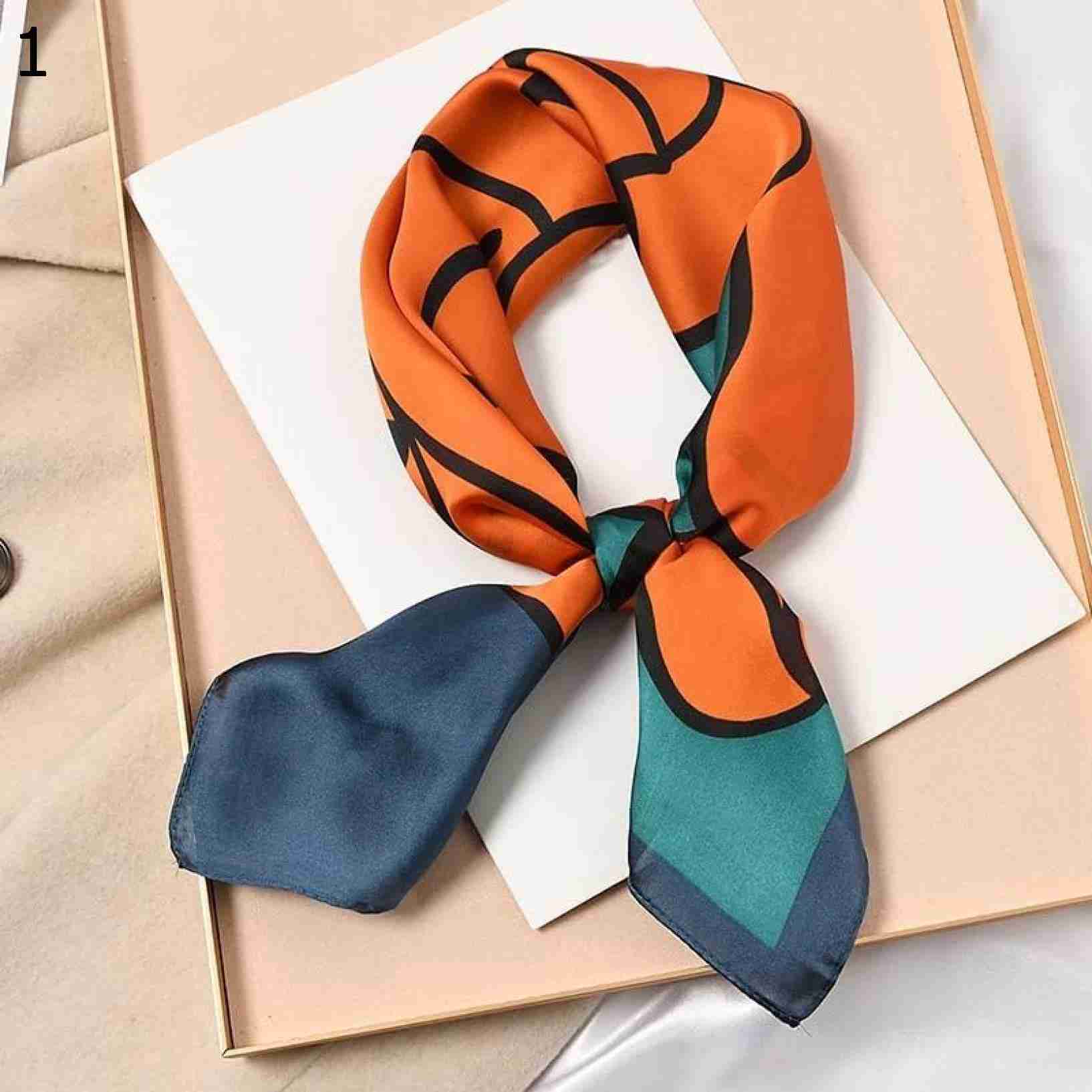 【20%OFFクーポン～】70x70cm 女性用多機能ポリエステルスカーフ春ショール クリエイティブプリントサテン スモールスクエアラップ スカーフショール スカーフ (Color : 11 Si