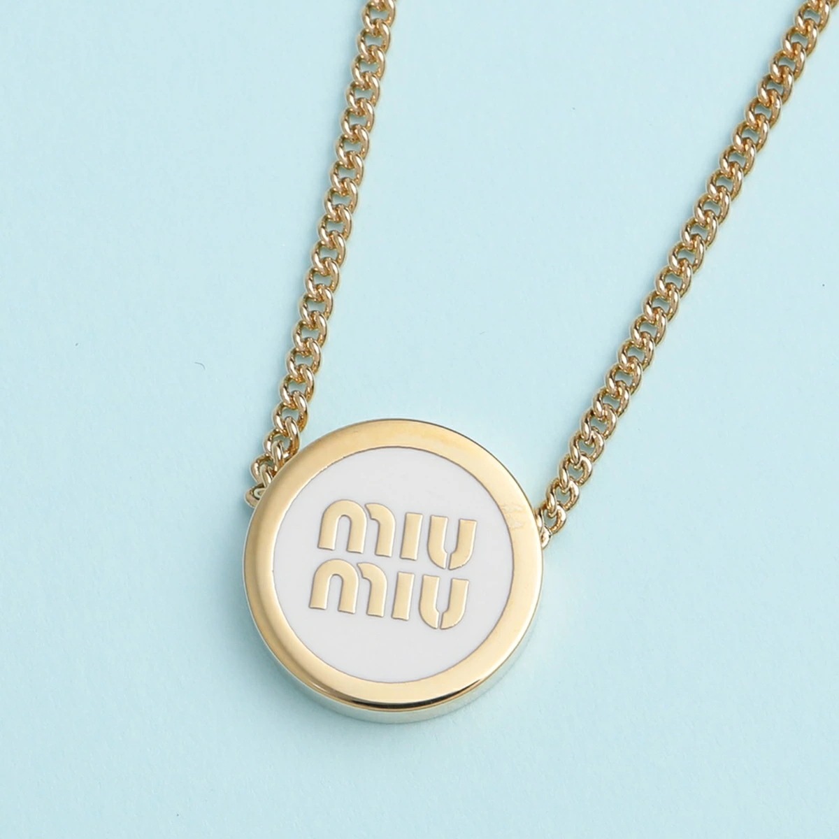 MIUMIU ミュウミュウ ネックレス 5IC096 2F6T レディース ロゴ アクセサリー ペンダント F0009/BIANCO