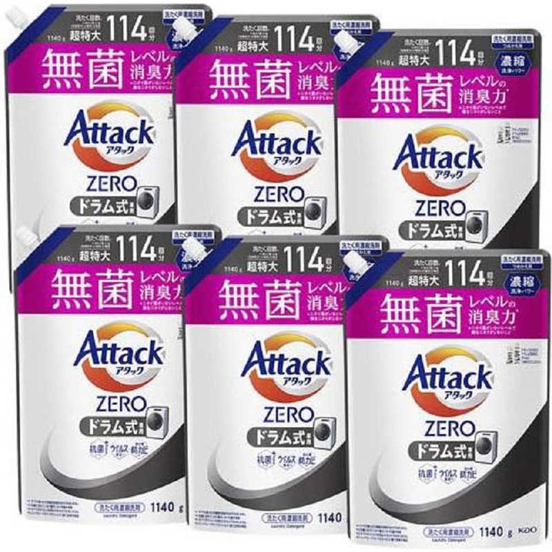 花王　(ケース販売) アタック ZERO ドラム式専用 つめかえ 1140g×6個